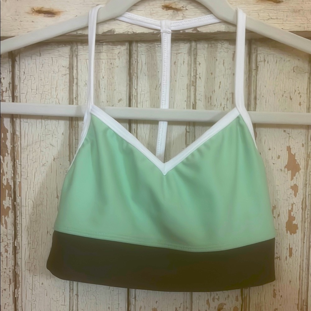 Mint and Black Colorblock Bra Top